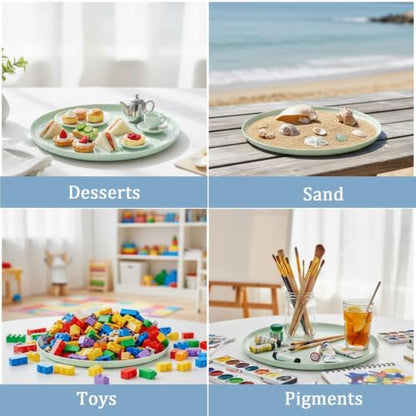 Art Trays 6 Pack, Plastic Craft Trays Stackable, Shallow Plastic Tray Set for Sensory Play, Playdough Tray, Sand Tray, Activity Trays for Classroom, Painting, Organizing Supply