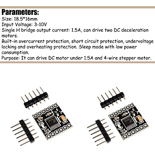 KOOBOOK 2Pcs DRV8833 Motor Drive Module 1.5A Dual H Bridge DC Gear Motor Driver Controller Board - color: 2PCS