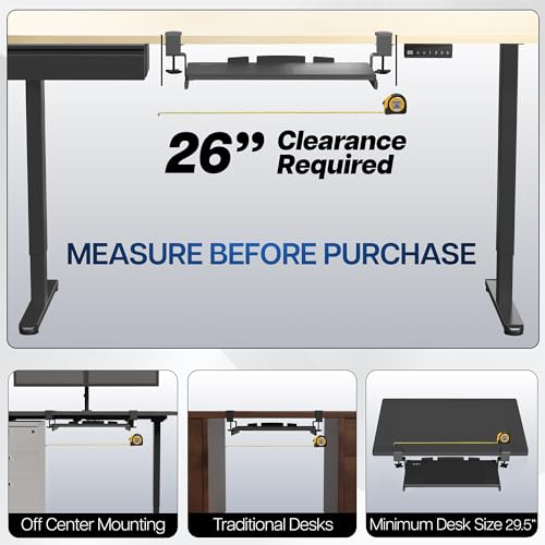 VIVO Light Wood Clamp-on 20 x 11 in Keyboard Tray, MOUNT-KB05ES-A - color: Light Wood, size: 20 inch