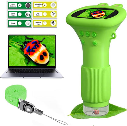 WINWEND Kids Microscope Pocket Microscope -1000X Portable Microscope for Kid | Photo and Video Mini Microscopes | 2'' Digital Little Scientist Microscopes for 3-10 Age Years Old Boys Girls Toys Gifts - color: Green