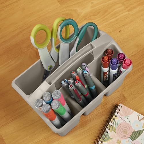 ECR4Kids 4-Compartment Small Storage Caddy Organizer, 6-Pack, Grey - color: Grey