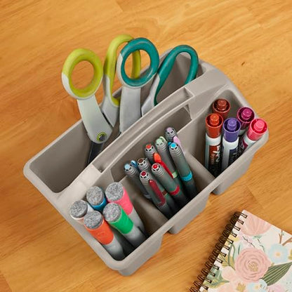 ECR4Kids 4-Compartment Small Storage Caddy Organizer, 6-Pack, Grey - color: Grey