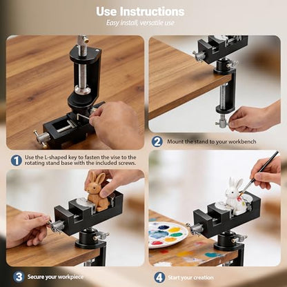 ARKNOAH Heavy Duty Vise Stand with 360-Degree Swivel Base