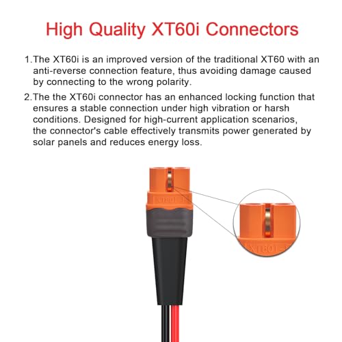 ELFCULB XT60i Female to XT60 Male Cable 10AWG 2FT for Power Stations - color: 10AWG XT60 Male-XT60i, size: 2FT