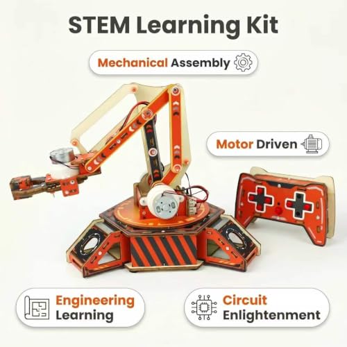 Robot Arm Kits, Robotics for Kids Ages 8-12 14-16 STEM Toys, 360° Rotation
