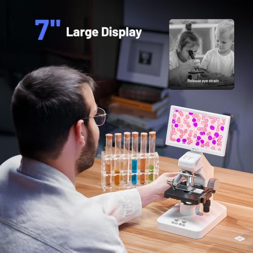TOMLOV DM301 Max Microscope for Kids Students Adults, Science Experiments - color: White with X-Y Stage