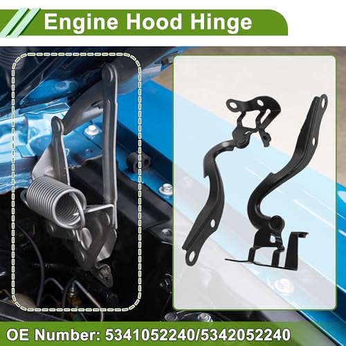 No.5341052240/5342052240 Hood Hinges for Toyota Yaris 2007-2016 Black Front Driver and Passenger Side Front Bonnet Bracket Iron 1 Pair