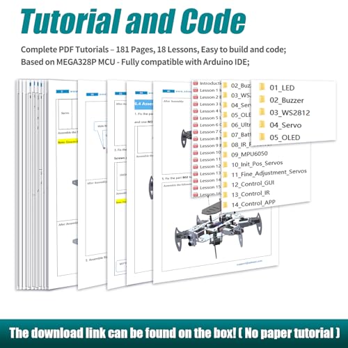 Adeept Ultimate Hexapod Spider Robot Kits for Arduino IDE, STEM DIY Project