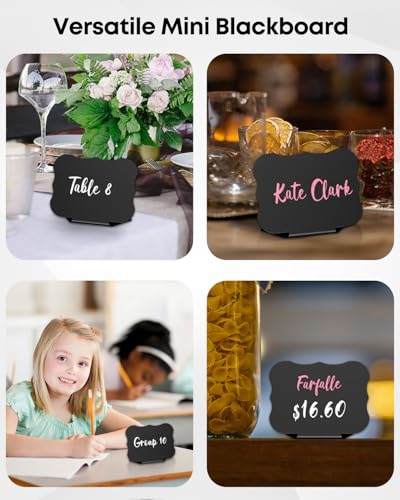 Uniclife 20 Pack Mini Chalkboard Signs for Party Buffet Tables - color: Matte Pvc Waved-20