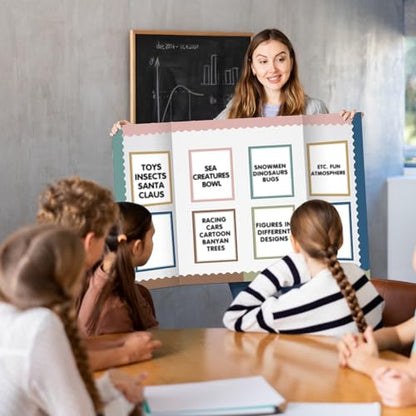90 Pcs Science Fair Board Supplies Trifold Poster Boards, Morandi - color: Morandi
