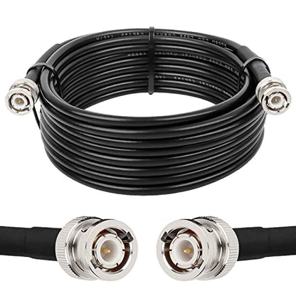 MOOKEERF 20ft 50 Ohm RG58 Coaxial Cable with BNC Connectors - size: 20FT