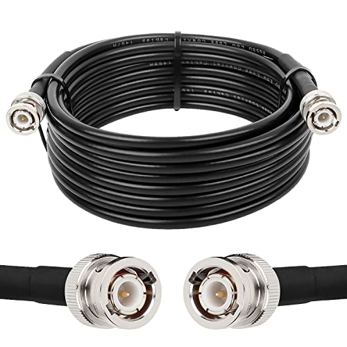MOOKEERF 20ft 50 Ohm RG58 Coaxial Cable with BNC Connectors - size: 20FT