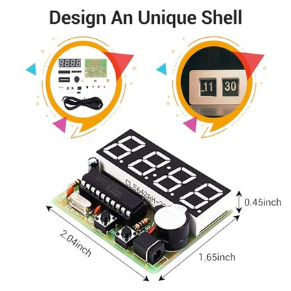 2 Pack, MiOYOOW 4-Digit Digital Clock Kits with PCB, DIY Alarm Clock Soldering Project Kit for Learning Electronics Soldering Practice with English Instructions - color: 2 Pack-4 Digit Clock Kit(0.56 Inch)