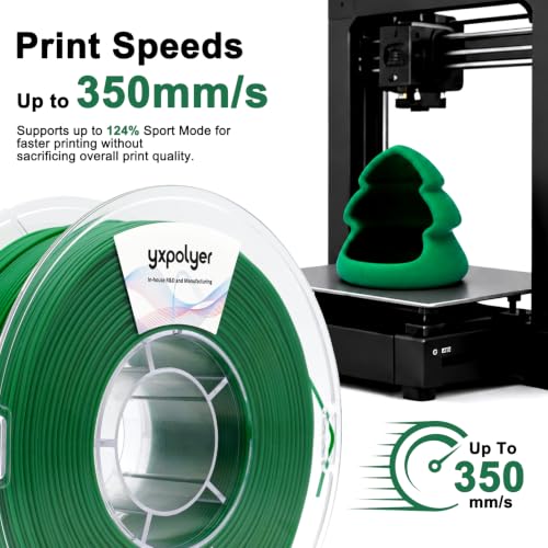 YXPOLYER PLA Plus 3D Printing Filament Food Grade PLA+ Lustre Green 1kg AMS - color: Lustre Green