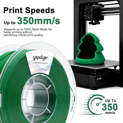 YXPOLYER PLA Plus 3D Printing Filament Food Grade PLA+ Lustre Green 1kg AMS - color: Lustre Green