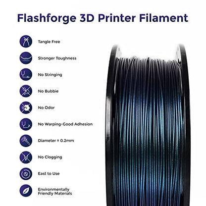 FLASHFORGE PETG Pro Filament 1.75mm +/- 0.02mm Burnt Titanium, Color Changeable 3D Printer Filament 1kg, Chameleon 3D Printing Filament Changing Colors with Light, Perfectly Hide The Layer Line - color: Burnt Titanium