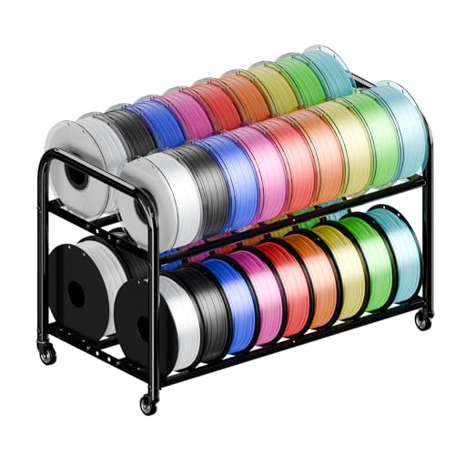 3D Printer Filament Storage Rack with Wheels, Rolling Cart, 40+ Spool Shelf - color: Large