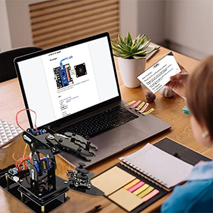 Robot Arm for Arduino, Smart Robot Building Kit That can Memorize and Repeat Movements for Beginners/Teens/Adults to Learn Electronic, Programming, Math and Science