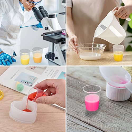 100pcs 50 mL Plastic Beakers, Clear Graduated Mixing Cups - size: 50ML