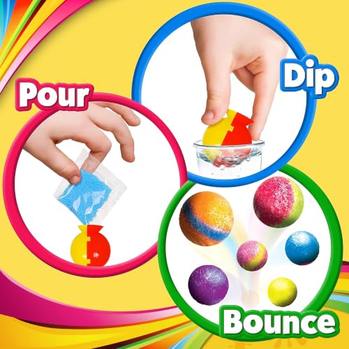 Creative Kids DIY Magic Bouncy Balls - 12 Cup Party Pack, STEM Science Toys - color: 12-Pack Edition
