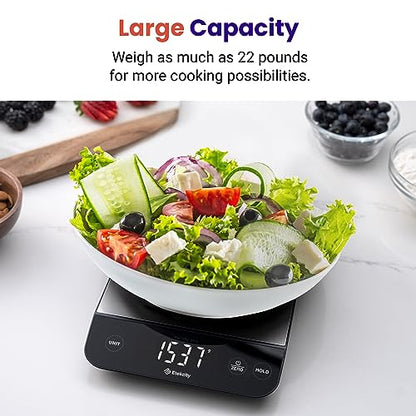 Etekcity 22lb Food Kitchen Scale, USB Rechargeable, IPX6 Waterproof - color: Stainless Steel-Silver