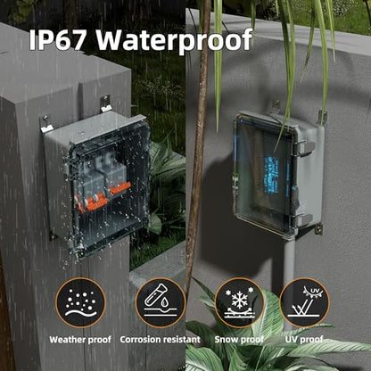 Joinfworld Outdoor Waterproof WiFi Enclosure 8.7x6.7x4.3 - size: 8.7 x 6.7 x 4.3 inches