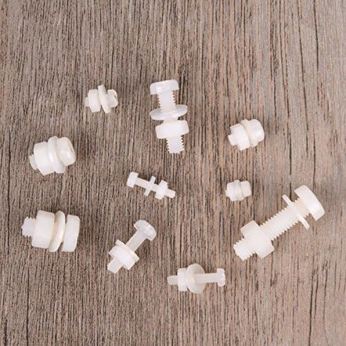 M2 M2.5 M3 M4 M5 (Total 270pcs) Nylon Screw/Nut/Washer Assortment Kit Come with Plastic Box