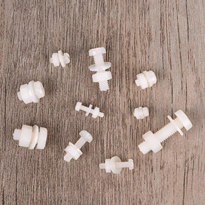 M2 M2.5 M3 M4 M5 (Total 270pcs) Nylon Screw/Nut/Washer Assortment Kit Come with Plastic Box