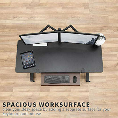 VIVO Dark Walnut Clamp-on 27 x 11 in Keyboard Tray, MOUNT-KB05D - color: Dark Walnut, size: 27 inch