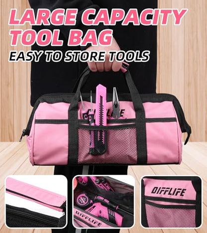Tool Set for Women, Lady's Power Screwdriver Cordless 126-Piece - style: 126 Piece Pink