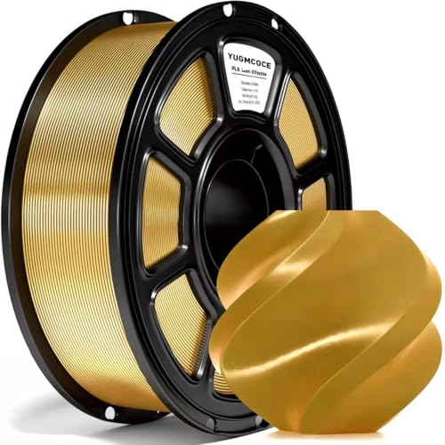 Silk PLA Filament 1.75mm,3D Printer Filament with a Metallic Glossy Finish, Dimensional Accuracy +/- 0.02 mm, 1kg Spool(2.2lbs) Fits for Most FDM 3D (A-Silk Gold Pla) - color: A-silk Gold Pla