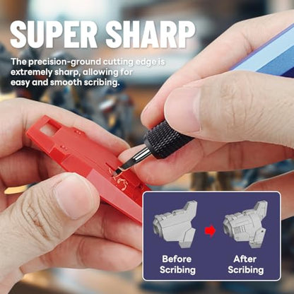 stedi Model Scriber Blades Tungsten Steel 0.1+0.125mm Replacement - style: 0.1mm+0.125mm