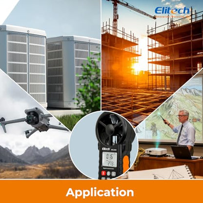Elitech ANE-200W HVAC Anemometer, Air Flow & Temp Meter with Bluetooth
