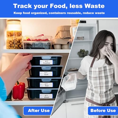 NATURALABEL 300 Removable Freezer Labels with Dispenser, 1" x 3" (Blue) - color: Preprinted-blue