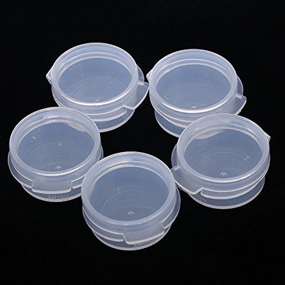 EORTA 50 Pcs Plastic Cosmetic Jar 5g Empty Clear Case with Snap Lids Portable Mini Storage Box Makeup Jar Sample Bottle Sealing Pot Cosmetic Containers for Sampling, Traveling, Mixing - size: 5 grams, style: 50 Pieces