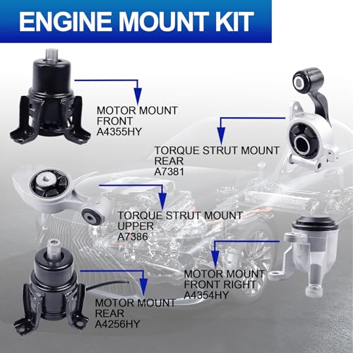 5PCS Engine Mount Set for 13-18 Altima, 15-23 Maxima, 17-21 Pathfinder - size: Altima 3.5L 13-18