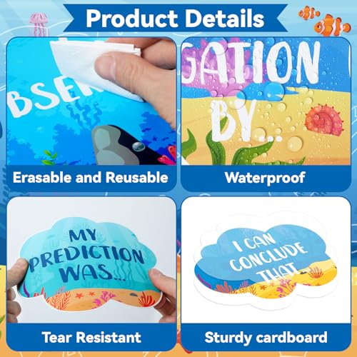 Ocean Science Bulletin Board Set Sea Classroom Decorations Science Talk Bulletin Board Decorations Educational Paper Cutouts for Elementary Middle School Wall Decor Back to School Teacher Supplies - style: Ocean