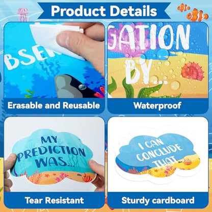 Ocean Science Bulletin Board Set Sea Classroom Decorations Science Talk Bulletin Board Decorations Educational Paper Cutouts for Elementary Middle School Wall Decor Back to School Teacher Supplies - style: Ocean