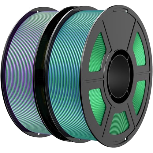 Dual Color Silk PLA Filament 1.75mm 3D Printer Filament Bundle 2kg - color: Blue Green+purple Green