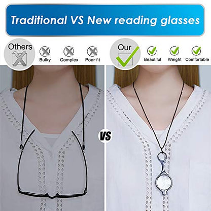 TERAISE Reading Glasses Pendant Necklace Readers for Women Lightweight - color: Yellow Leopard+blue Leopard