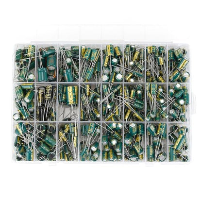 460pcs Electrolytic Capacitor Kit, 24 Values 6.3V-50V 1uF-1500uF