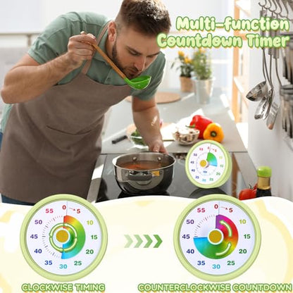 Amazingspark Visual Timer 60 Minute, Classic, Blue,Pink,Yellow,Green, 4 Pcs - color: Blue,pink,yellow,green, size: Classic