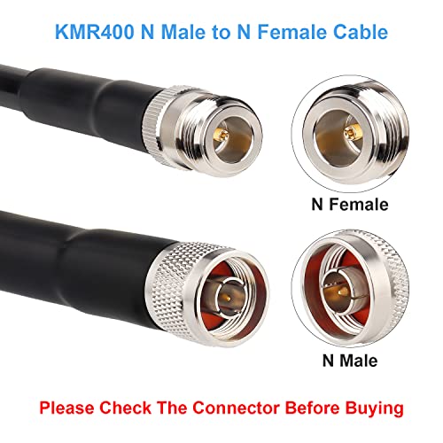 XRDS -RF KMR400 N Male to N Female Cable 15FT, 50 ohm KMR400 Low Loss Type N Female to Type N Male Extension Cable for WiFi/Ham Radio Antenna, Signal Booster, Router, Amplifier