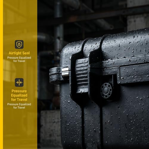 MEIJIA All Weather Waterproof Hard Camera Case,Hard Case,With Customized Fit Foam Included, Elegant Black,Fit for Drones,camera,lens (20.87"x12.72"x12.76") - size: 20.87" x 12.72" x 12.76"