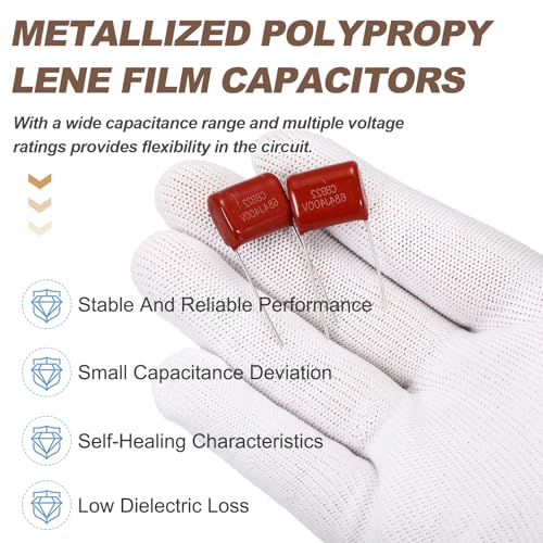 MECCANIXITY Capacitors Kit CBB21/CBB22 400V 684J 0.68UF Red 20 PCS - style: 400V 684J 0.68UF
