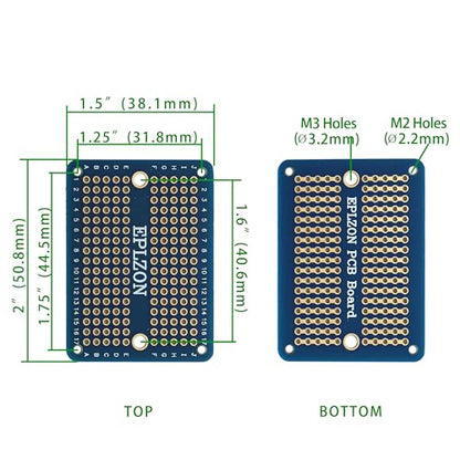 Solderable Breadboard Mini PCB Board Gold-Plated Solder Breadboard for DIY Electronics Projects Apply to Soldering Projects 2.0"x1.5" Mixed Color(Pack of 10 Pcs,Blue) - size: Blue