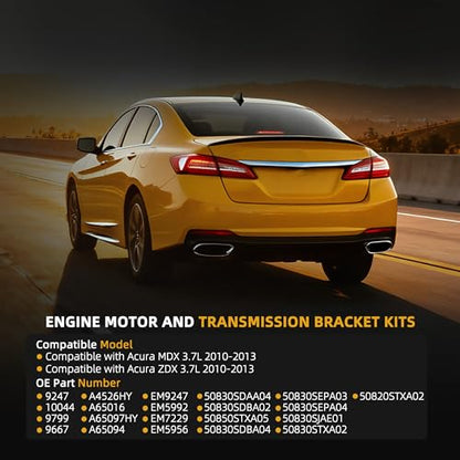 Engine Motor Mount Transmission Bracket Kits for Acura MDX 3.7L - style: for MDX/ZDX 3.7L 2010-2013