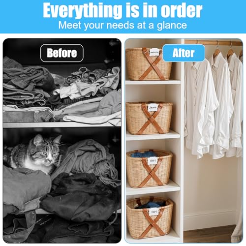 8PCS White Basket Labels Set, Basket Labels 3.5x2.7 Inches