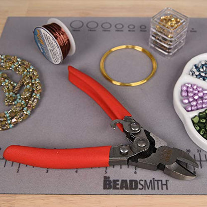 The Beadsmith Heavy Duty Cutter – 6.5 inches (165mm) – Hardened Steel Blades – Red Comfort Grip Handle with Safety Lock – Tool for Jewelry Making, Electronics and Micro Mechanics - size: 6.5 inches