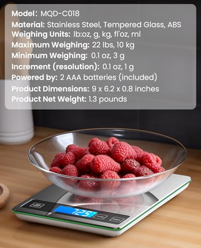 Nicewell Digital Kitchen Food Scale 22lb for Cooking Baking - color: Black